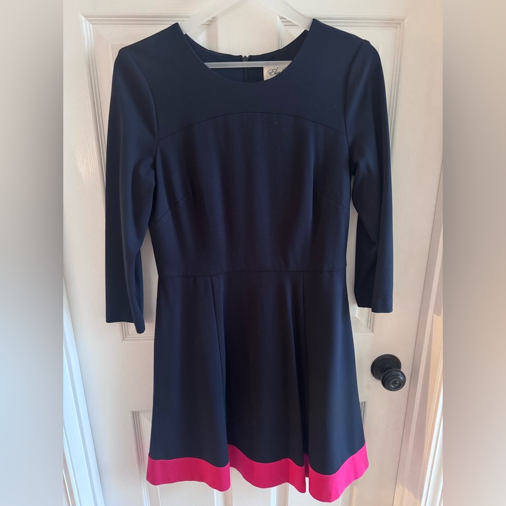 Eliza J Elegant Navy and Pink Dress